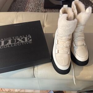 Winter white boots